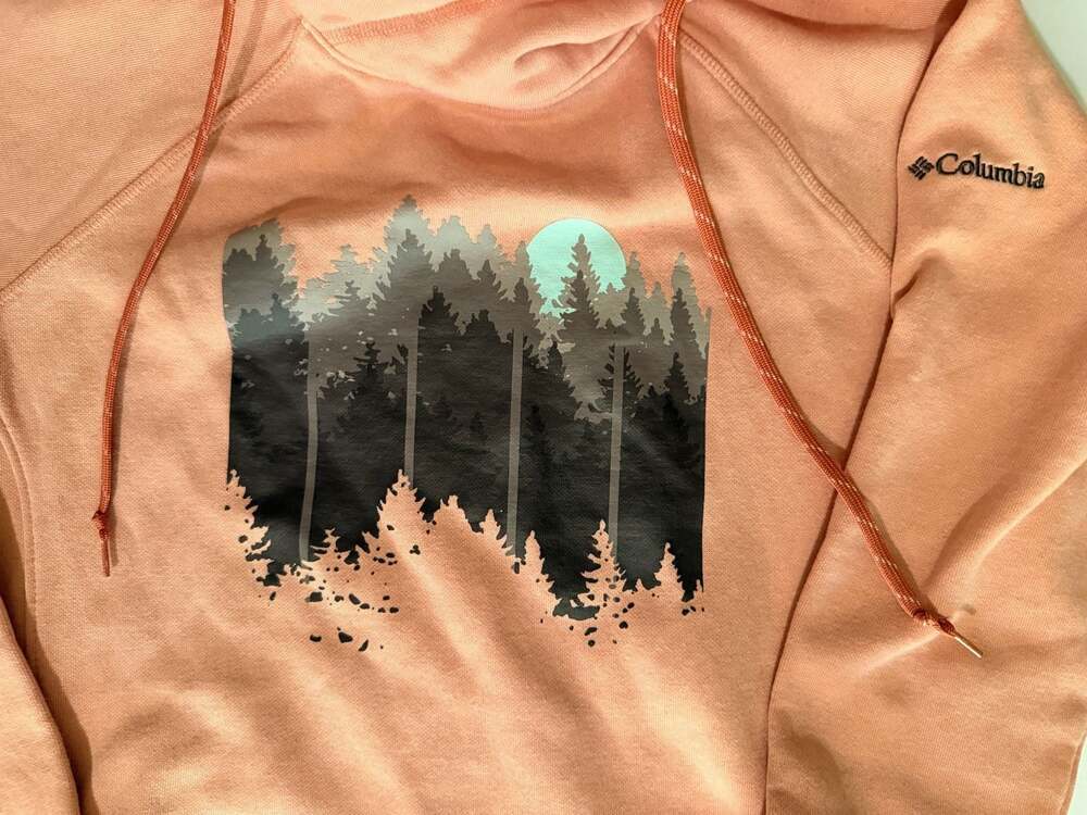 Columbia Pink Forest Graphic Pullover Hoodie Women's Size Small - Picture 2 of 7